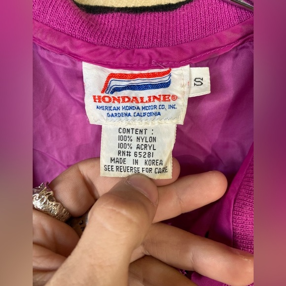Vintage Hondaline Scooter Mania Pink and Black Windbreaker 80s Unisex Small - Picture 6 of 7